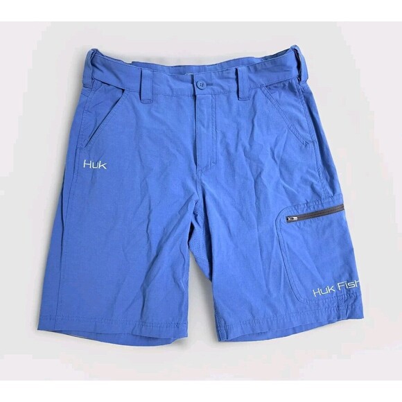 Huk Other - Huk Fishing Shorts Men's Medium Blue Solid Performance Fabrics Cargo Pocket